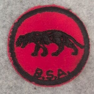 Vintage BSA Panther Patrol Boy Scout Patch‎ Badge Red Black Embroidered 2"